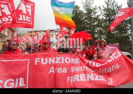 Piana degli Albanesi, Italie. 01 mai 2024. Elly Schlein, secrétaire du Parti démocrate, à Piana degli Albanesi le 1er mai. (Photo d'Antonio Melita/Pacific Press) crédit : Pacific Press Media production Corp./Alamy Live News Banque D'Images