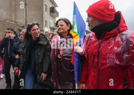 Piana degli Albanesi, Italie. 1er mai 2024. Elly Schlein, secrétaire du Parti démocrate, à Piana degli Albanesi le 1er mai. (Crédit image : © Antonio Melita/Pacific Press via ZUMA Press Wire) USAGE ÉDITORIAL SEULEMENT! Non destiné à UN USAGE commercial ! Banque D'Images