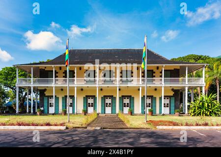 Villa coloniale mon plaisir, jardin botanique de Pamplemousses, Maurice, Afrique Banque D'Images