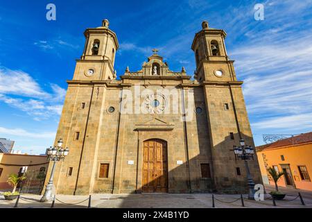 Ville d'Aguimes à Gran Canaria, Îles Canaries, Espagne. Centre historique d'Aguimes (Gran Canaria). Rue traditionnelle typique des îles Canaries. Colo Banque D'Images