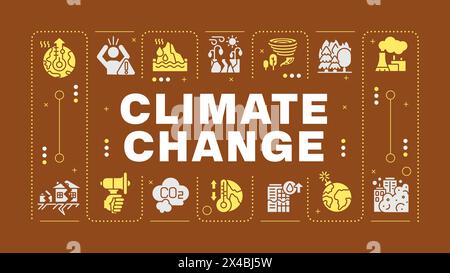 Changement climatique concept de mot brun Illustration de Vecteur