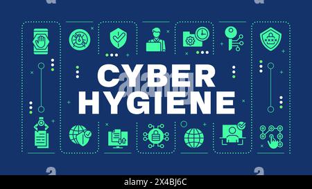 Concept de mot bleu cyber hygiène Illustration de Vecteur