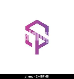 Logo hexagonal SP. Logo PS Illustration de Vecteur