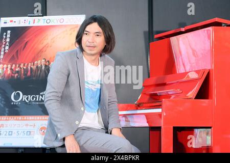 Tokyo, Japon. 2 mai 2024. La personnalité de la télévision japonaise Ryo Fukawa joue les 'deux Arabesques' de Claude Debussy au piano pour l'événement d'ouverture du festival de musique classique 'la folle Journee Tokyo 20242 le jeudi 2 mai 2024. Fukawa est l'ambassadeur du festival et le festival de musique annuel aura lieu du 3 au 5 avril. (Photo de Yoshio Tsunoda/AFLO) Banque D'Images