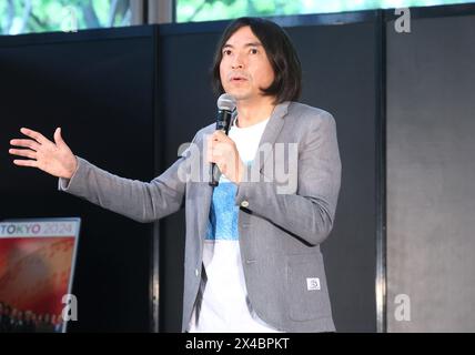 Tokyo, Japon. 2 mai 2024. La personnalité de la télévision japonaise Ryo Fukawa parle avant de jouer les 'deux Arabesques' de Claude Debussy au piano pour l'événement d'ouverture du festival de musique classique 'la folle Journee Tokyo 20242 le jeudi 2 mai 2024. Fukawa est l'ambassadeur du festival et le festival de musique annuel aura lieu du 3 au 5 avril. (Photo de Yoshio Tsunoda/AFLO) Banque D'Images