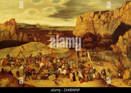 La procession au Calvaire peinture de Pieter Bruegel l'ancien Banque D'Images