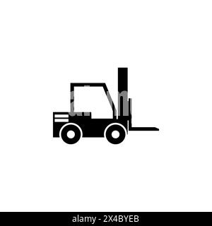 Icône de vecteur plat de camion de livraison de chariot élévateur. Symbole solide simple isolé sur fond blanc. Modèle de conception de signe de camion de livraison de chariot élévateur pour Web et M. Illustration de Vecteur