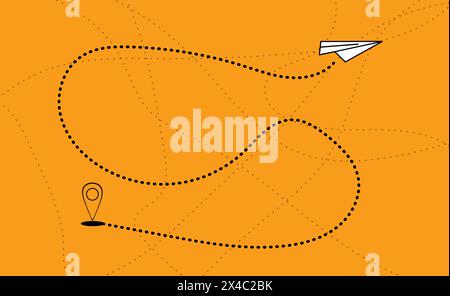 ICÔNES AVIONS EN PAPIER VOLANT DANS DIVERSES DIRECTIONS TRAFIC AÉRIEN Illustration de Vecteur