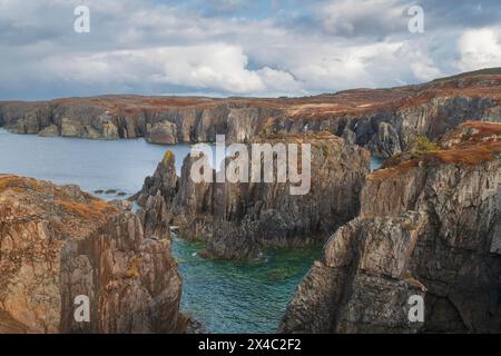 Cable John Cove, une découverte géoparc mondial de l'UNESCO, péninsule Bonavista, Terre-Neuve. Banque D'Images