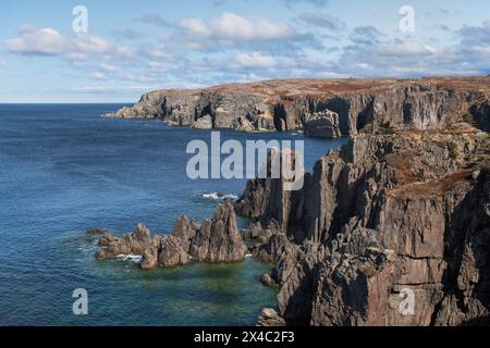 Cable John Cove, une découverte géoparc mondial de l'UNESCO, péninsule Bonavista, Terre-Neuve. Banque D'Images