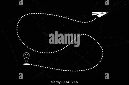 ICÔNES AVIONS EN PAPIER VOLANT DANS DIVERSES DIRECTIONS TRAFIC AÉRIEN Illustration de Vecteur