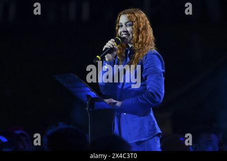 Concert de musique - Concerto del Primo Maggio a Roma Noemi pendant le concert du 1er mai au Circus Maximus 2024, 1er mai 2024, Rome, Italie. Rome Circo Massimo Italie Copyright : xDomenicoxCippitellix/xLiveMediax LPM 1334834 Banque D'Images