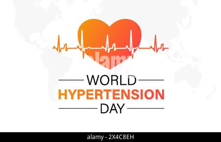 Illustration vectorielle de sensibilisation à la santé de la Journée mondiale de l'hypertension. Modèle de vecteur de prévention de maladie pour bannière, carte, fond. Illustration de Vecteur