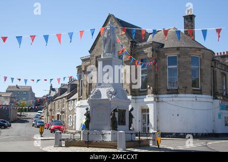 Vues de Selkirk, avec le monument Mungo Park dans les Scottish Borders au Royaume-Uni Banque D'Images