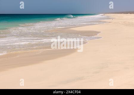 Belle plage de Santa Monica, Boa Vista, Cap Vert, République de Cabo Verde, Afrique Banque D'Images