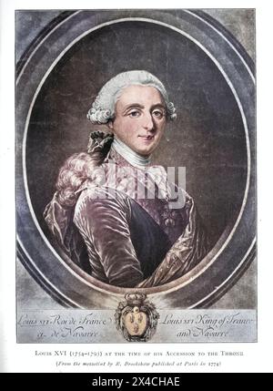 Louis XVI (1754-1793) lors de son accession au trône de ' la révolution française de l'âge de Louis 14 à la venue de Napoléon ' par Wheeler, Harold Felix Baker, publié en 1913 Banque D'Images