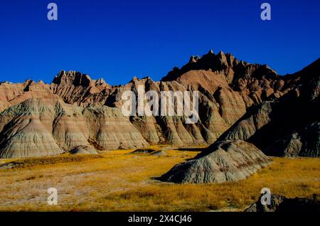 États-Unis, Dakota du Sud. Parc national des Badlands, vue sur White River Valley Banque D'Images