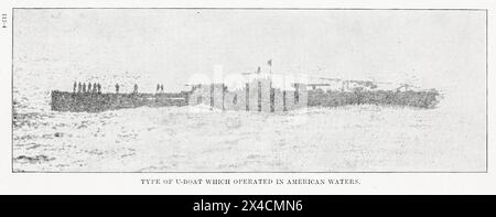 Type d'U-boot exploité dans les eaux américaines à partir d'activités sous-marines allemandes sur la côte atlantique des États-Unis et du Canada par les États-Unis. Bureau des archives navales et bibliothèque date de publication 1920 Banque D'Images