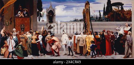 La célèbre Vierge de Cimabue est portée en procession dans les rues de Florence, de 1853 à 1855 Banque D'Images