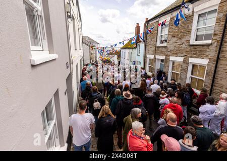 Obby Oss jour 2024, Padstow Cornwall Banque D'Images