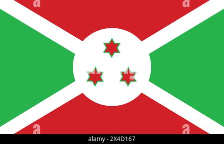 Drapeau national du Burundi, panneau Burundi, drapeau Burundi Illustration de Vecteur