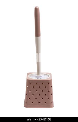 Brosse de toilette pour nettoyer les toilettes sur un fond blanc Banque D'Images