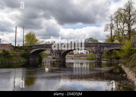 Le pont Miller enjambant la rivière Kent à Kendal, Cumbria, Royaume-Uni Banque D'Images