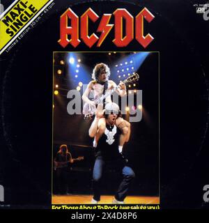 ATL 20276 maxi- SINGLE Limited Edition 30 cm - 45 rpm AC/DC pour ceux qui s'apprêtent à Rock (nous vous saluons) - couverture vinyle Vintage Banque D'Images