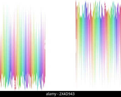 Dégradé de rayures arc-en-ciel pastel avec motif mosaïque de carrés, fond blanc, papier peint graphique vectoriel ou dépliant Illustration de Vecteur