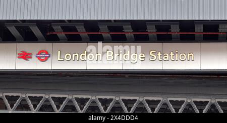 London Bridge, terminus ferroviaire central et station de métro connectée à Southwark, au sud-est de Londres Banque D'Images