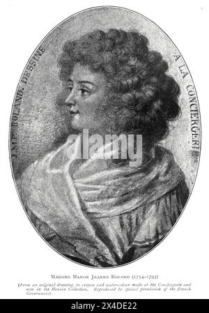 Madame Manon Jeanne Roland (1754-1793) de ' la révolution française de l'âge de Louis 14 à la venue de Napoléon ' par Wheeler, Harold Felix Baker, publié en 1913 Banque D'Images