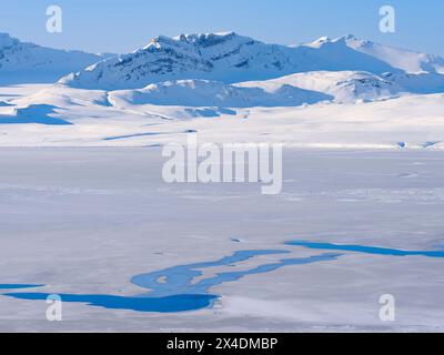 Paysage à Frozen Gronfjorden, île du Spitzberg. Région arctique, Scandinavie, Norvège, Svalbard Banque D'Images