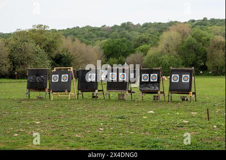 Cibles de tir à l'arc sur le terrain à Bethléem de Galilée en Israël. Photo de haute qualité Banque D'Images