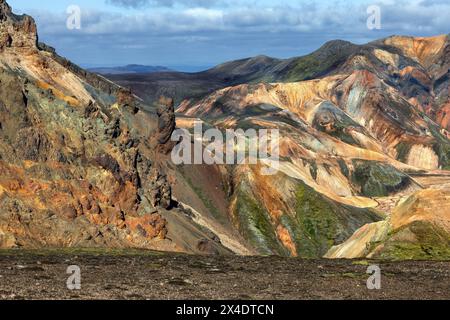 Europa Skandinavien Island Islande SuÃurland Laugavegur : Landschaft im Landmannalaugargebiet *** Europe Scandinavie Islande Islande Suðurland Laugaveg Banque D'Images