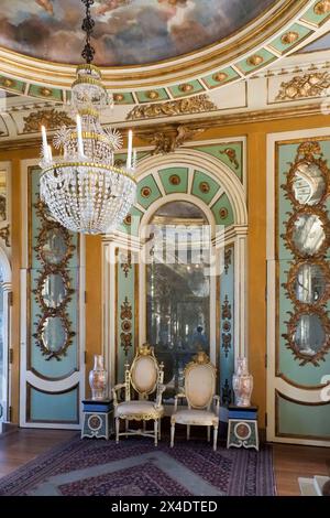 Lisbonne, Portugal. Palais royal. Salle utilisée pour le divertissement de la famille royale. Banque D'Images