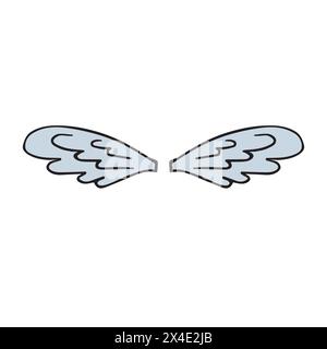 Ailes d'esquisse de doodle dessinées par vecteur à la main Illustration de Vecteur