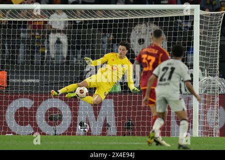 Roma, Italie. 02 mai 2024. Lors de la demi-finale de l'UEFA Europa League, match de première manche entre L'AS Roma et le Bayer 04 Leverkusen au stade olympique de Rome, Italie, jeudi 2 mai 2024. (Alfredo Falcone/LaPresse) crédit : LaPresse/Alamy Live News Banque D'Images