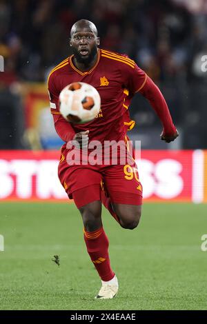 Naples, Italie. 02 mai 2024. Romelu Lukaku de Roma en action lors de l'UEFA Europa League, demi-finales, match de 1ère manche entre AS Roma et Bayer Leverkusen le 2 mai 2024 au Stadio Olimpico à Rome, Italie - photo Federico Proietti/DPPI crédit : DPPI Media/Alamy Live News Banque D'Images