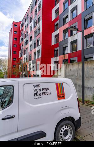 Résidence étudiante du Studierendenwerk Essen-Duisburg à Essen, plus de 310 chambres meublées sont louées à des étudiants, NRW, Allemagne Banque D'Images