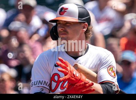 Baltimore, États-Unis. 02 mai 2024. BALTIMORE, MD - 02 MAI : Gunnar Henderson (2), arrêt court des Orioles de Baltimore, lors d'un match MLB entre les Orioles de Baltimore et les Yankees de New York, le 2 mai 2024, à Orioles Park à Camden Yards, à Baltimore, dans le Maryland. (Photo de Tony Quinn/SipaUSA) crédit : Sipa USA/Alamy Live News Banque D'Images