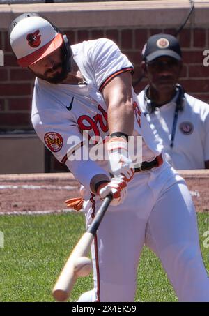 Baltimore, États-Unis. 02 mai 2024. BALTIMORE, MD - 02 MAI : Ryan McKenna (26), survolteur des Orioles de Baltimore, lors d'un match MLB entre les Orioles de Baltimore et les Yankees de New York, le 2 mai 2024, à Orioles Park à Camden Yards, à Baltimore, Maryland. (Photo de Tony Quinn/SipaUSA) crédit : Sipa USA/Alamy Live News Banque D'Images