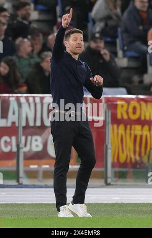 Stadio Olimpico, Rome, Italie. 2 mai 2024. Europa League, demi finale First Leg Football ; Roma versus Bayer Leverkusen ; Xabi Alonso entraîneur de Bayer Leverkusen crédit : action plus Sports/Alamy Live News Banque D'Images