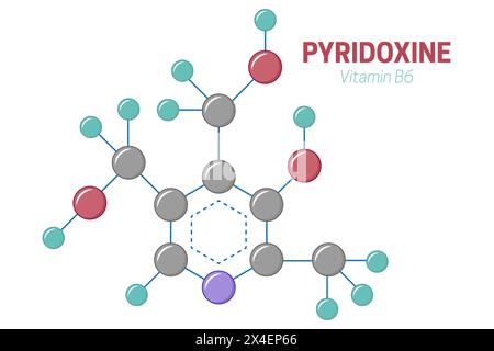 Pyridoxine vitamine B6 structure moléculaire formule illustration Illustration de Vecteur