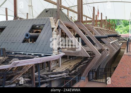 Canonnière cuirassée USS Cairo. Parc militaire national de Vicksburg, Mississippi. Banque D'Images