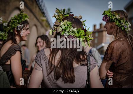 Cortège traditionnel du jour de mai de Deptford Jack-in-the-Green, Londres, Royaume-Uni Banque D'Images