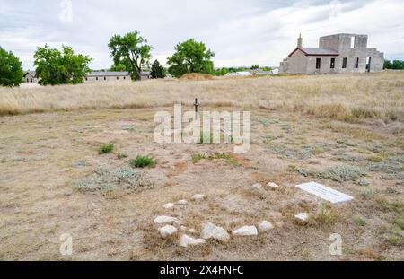 Les ruines de l'hôpital Post du site historique national de Fort Laramie, du poste de traite, du site diplomatique et de l'installation militaire dans le Wyoming, aux États-Unis Banque D'Images