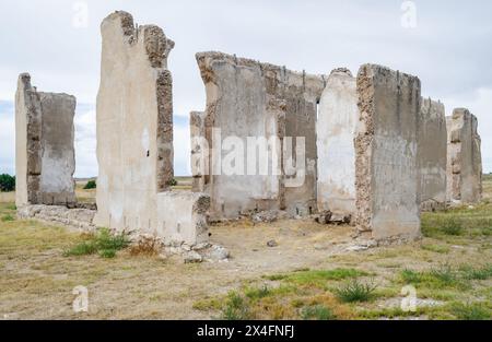 Les ruines de l'hôpital Post du site historique national de Fort Laramie, du poste de traite, du site diplomatique et de l'installation militaire dans le Wyoming, aux États-Unis Banque D'Images