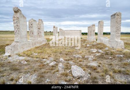 Les ruines de l'hôpital Post du site historique national de Fort Laramie, du poste de traite, du site diplomatique et de l'installation militaire dans le Wyoming, aux États-Unis Banque D'Images