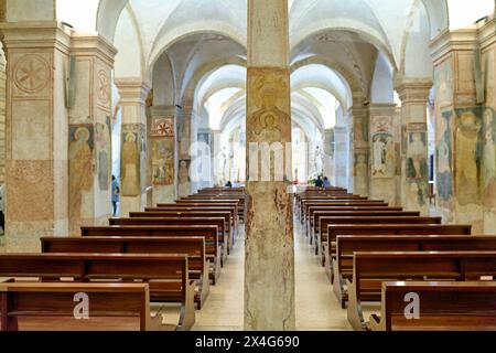 Vérone Veneto Italie. Église San Fermo Maggiore. Fresques dans la crypte Banque D'Images