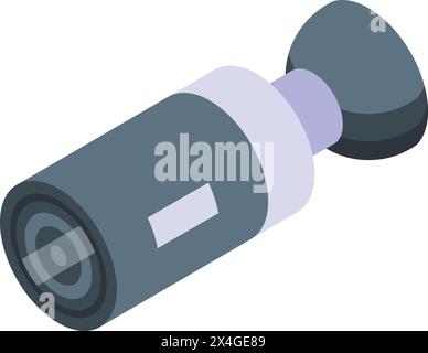 Vecteur isométrique d'icône de caméra vidéo. Surveillance 24 heures sur 24. Surveillance contrôlée Illustration de Vecteur